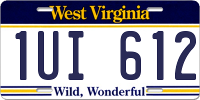 WV license plate 1UI612