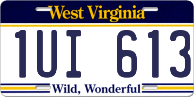 WV license plate 1UI613