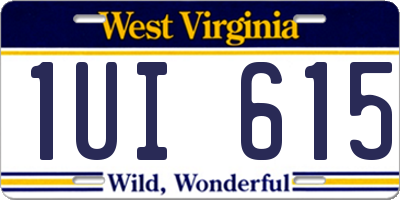 WV license plate 1UI615