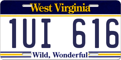 WV license plate 1UI616