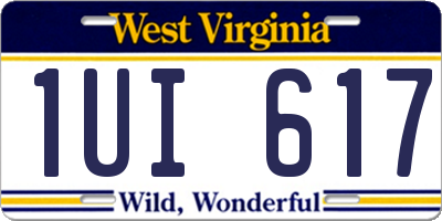 WV license plate 1UI617