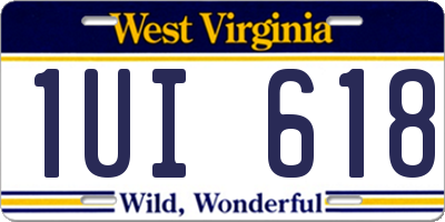 WV license plate 1UI618