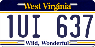 WV license plate 1UI637