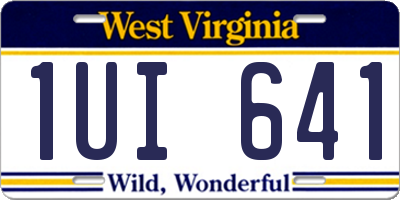 WV license plate 1UI641