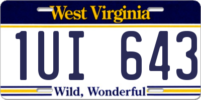 WV license plate 1UI643