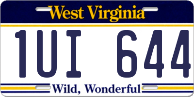 WV license plate 1UI644