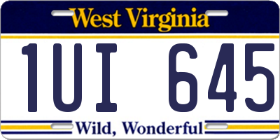WV license plate 1UI645
