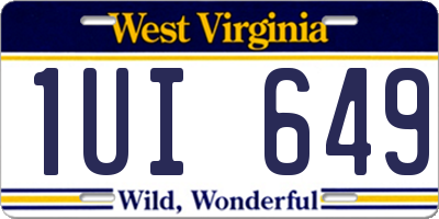 WV license plate 1UI649