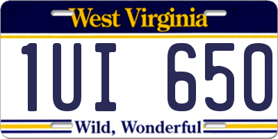 WV license plate 1UI650