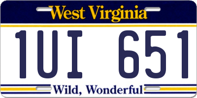 WV license plate 1UI651