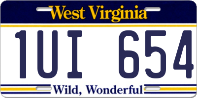 WV license plate 1UI654