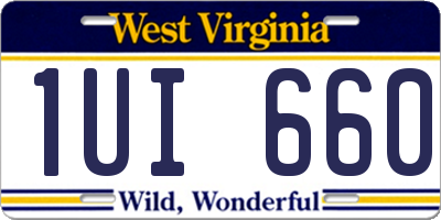 WV license plate 1UI660