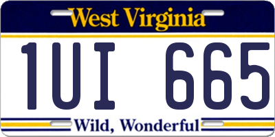 WV license plate 1UI665