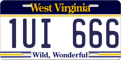 WV license plate 1UI666