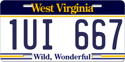 WV license plate 1UI667