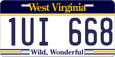 WV license plate 1UI668