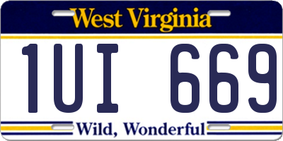 WV license plate 1UI669