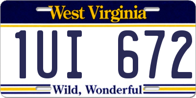 WV license plate 1UI672