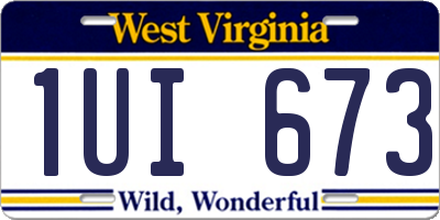 WV license plate 1UI673