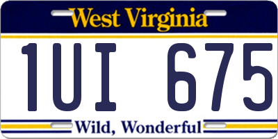 WV license plate 1UI675