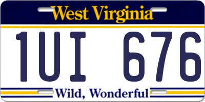 WV license plate 1UI676