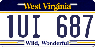 WV license plate 1UI687