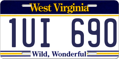 WV license plate 1UI690