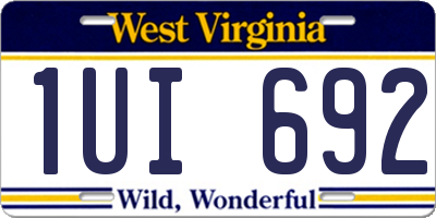 WV license plate 1UI692