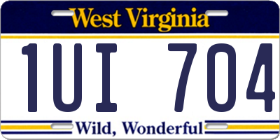 WV license plate 1UI704