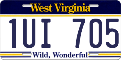 WV license plate 1UI705
