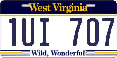 WV license plate 1UI707