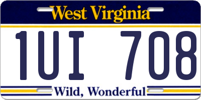 WV license plate 1UI708