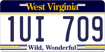 WV license plate 1UI709