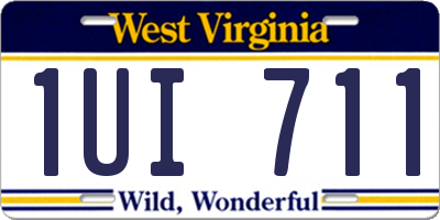 WV license plate 1UI711