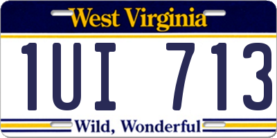 WV license plate 1UI713