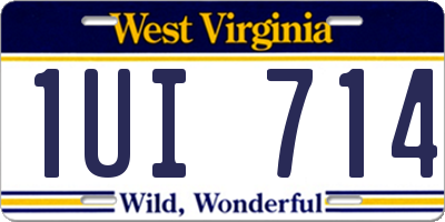 WV license plate 1UI714