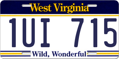 WV license plate 1UI715