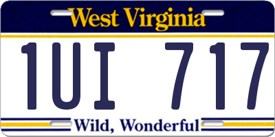 WV license plate 1UI717