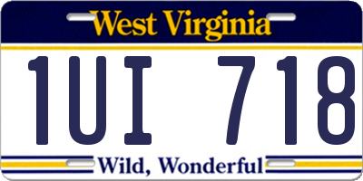 WV license plate 1UI718