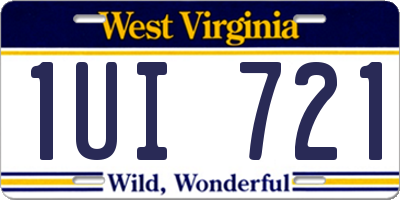 WV license plate 1UI721