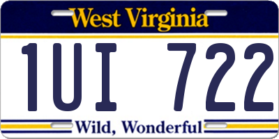 WV license plate 1UI722