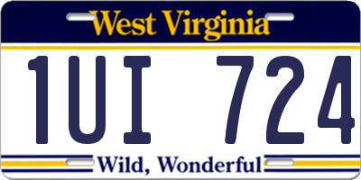 WV license plate 1UI724