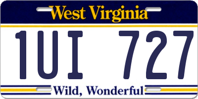 WV license plate 1UI727