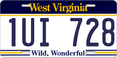 WV license plate 1UI728