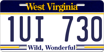 WV license plate 1UI730