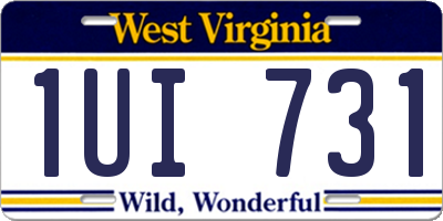 WV license plate 1UI731
