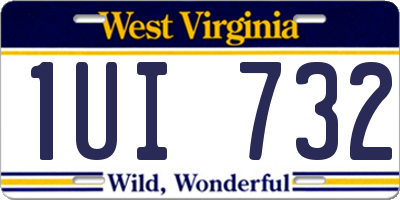 WV license plate 1UI732