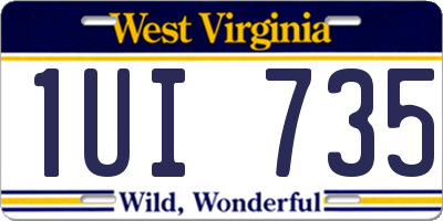 WV license plate 1UI735