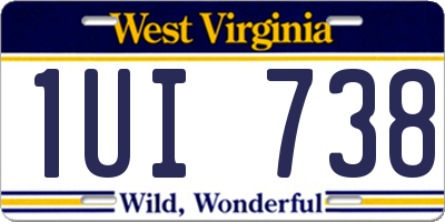 WV license plate 1UI738