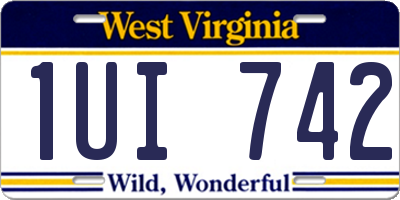 WV license plate 1UI742